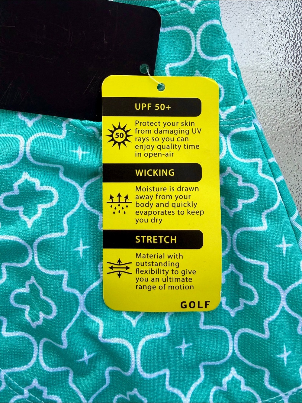 Emerald 18 Turquoise Clover Pattern Activewear Golf Skort ~ Women’s Large - Picture 4 of 11